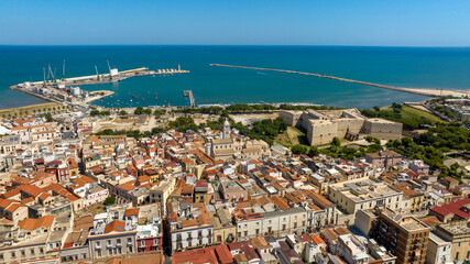 Aerial view of the Basilica of Santa Maria Maggiore and the castle located in the historic center...