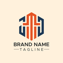 JMD initial geometric logo design