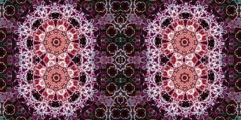 Seamless kaleidoscope pattern. The texture of the woven pattern. Endless pattern