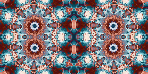 Seamless kaleidoscope pattern. The texture of the woven pattern. Endless pattern