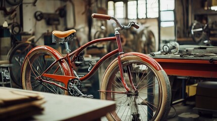 Obraz premium Bicycle production at the factory 
