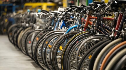 Bicycle production at the factory 