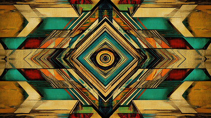 Geometric Abstract Art with Bold Colors and Symmetry