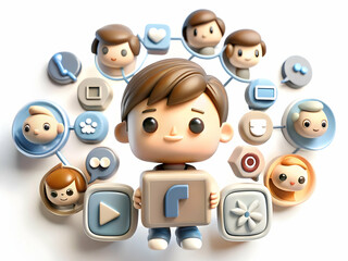 Glossy Community Collaboration Background with Interconnected Symbols and Digital Tools for High-End Management Environments - Ample Copy Space for Creative Photo Stock Concepts