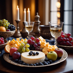 Snacks - Edle Käseauswahl mit saisonalen Früchten