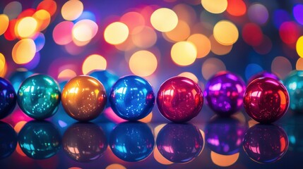 Glossy Game Balls in a Vibrant Composition