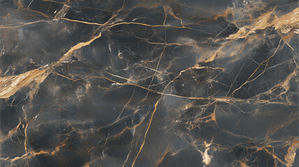 Czarny marmur z delikatnymi, złotymi żyłkami, które tworzą wyrafinowany i harmonijny wzór.