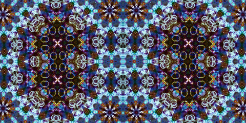 Seamless kaleidoscope pattern. The texture of the woven pattern. Endless pattern