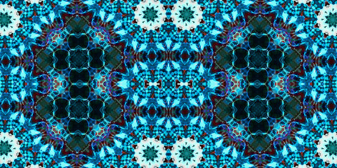 Seamless kaleidoscope pattern. The texture of the woven pattern. Endless pattern
