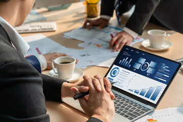 Business data dashboard provide business intelligence analytic for marketing strategy planning...