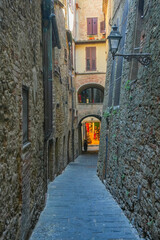 Obraz premium Architectural detail of of San Gimignano medieval town of Toscana, Italy, Europe 