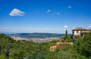 Obraz premium Scenic landscape from Volterra medieval town of Toscana, Italy, Europe 
