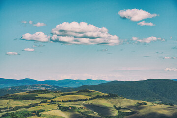 Obraz premium Scenic landscape from Volterra medieval town of Toscana, Italy, Europe 