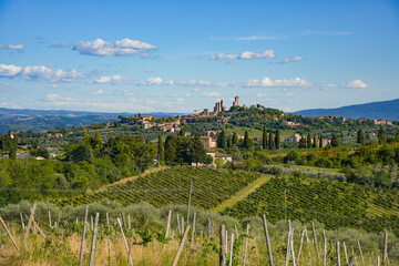 Obraz premium Scenic view of San Gimignano medieval town of Toscana, Italy, Europe 