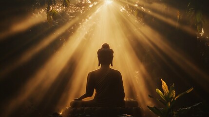 Buddha Statue in Sunlight