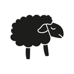 Sleeping Sheep Silhouette Icon. Peaceful Rest and Counting Sheep Glyph Symbol. Bedtime Rest and Calm Night. Relaxation Aid. Isolated Vector Illustration