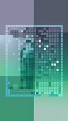 Obraz premium Pixel grid fading into transparent layers and shadows