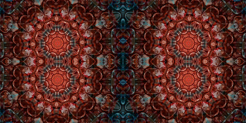 Seamless kaleidoscope pattern. The texture of the woven pattern. Endless pattern