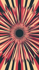 Radiating triangles creating a sunburst optical illusion