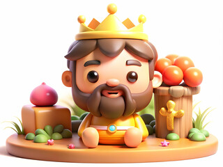 Obraz premium Reyes Magos in Tranquil Garden Peaceful Scene with Lush Greenery and Plain Background Ideal for Garden Themed Advertisements Magazine Covers Copy Space Photo Stock Concept