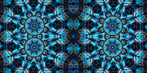 Seamless kaleidoscope pattern. The texture of the woven pattern. Endless pattern