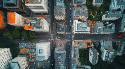 Obraz premium Aerial View of Downtown Luxembourg on a Sunny Day, Vibrant Cityscape, Expansive Skies, Captivating Architecture, Lush Green Spaces, June Atmosphere