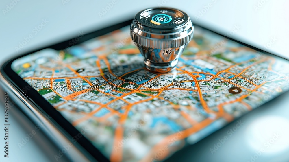 Poster dynamic gps navigation, immersive 3d visualization, ultra hd clarity, smooth looping interface, enha