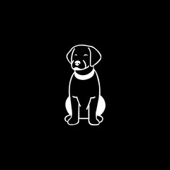 Dog outline vector logo template design