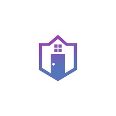 Shield house vector logo template design
