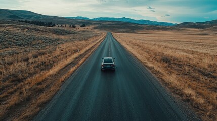 Person driving a modern car on an open road