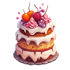 Party cake decorated with beautiful pastel color, Perfect for celebrations and special occasions.