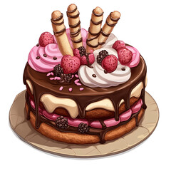 Party cake decorated with beautiful pastel color, Perfect for celebrations and special occasions.