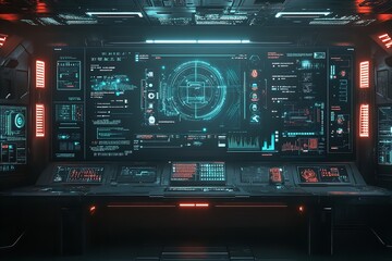 Fototapeta premium Future interface showcasing a secure network. Generative Ai