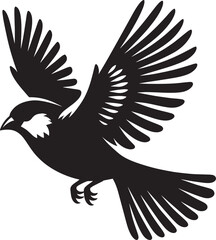 Beautiful sparrow bird silhouette vector illustration isolated on white background