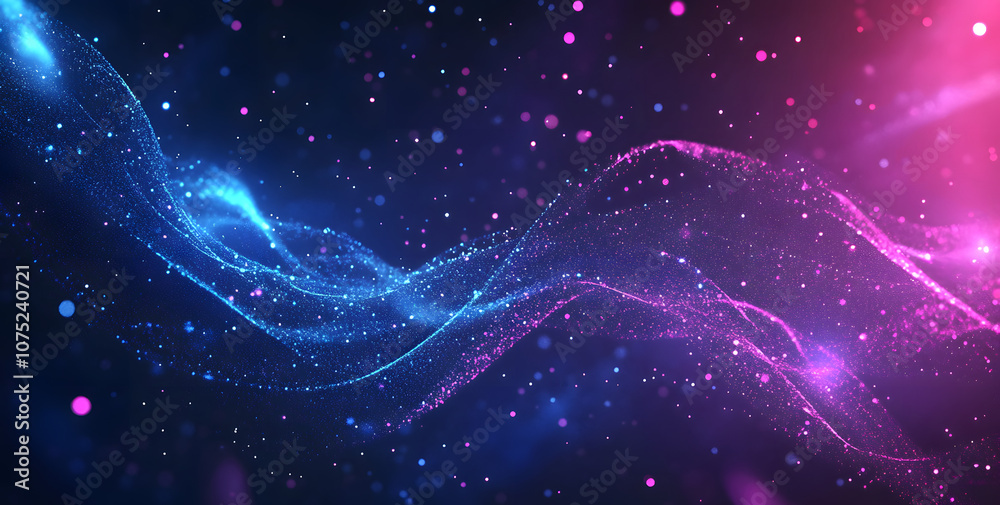 Poster A digital abstract background with glowing blue and purple connections forms the shape of an AI brain on a dark gradient, ideal for tech presentations and social network banners.