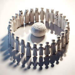 3D Portrait Faith Reflection Close-Up of Diverse Individuals from Various Faiths Highlighting Shared Beliefs Unity Mutual Respect for World Religion Day Magazine Advertisement Copy Space 3D Icon White