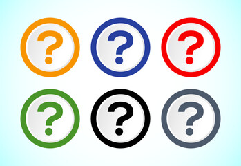 Question mark flat icon set for apps and websites