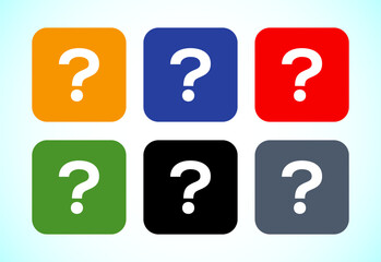 Question mark flat icon set for apps and websites