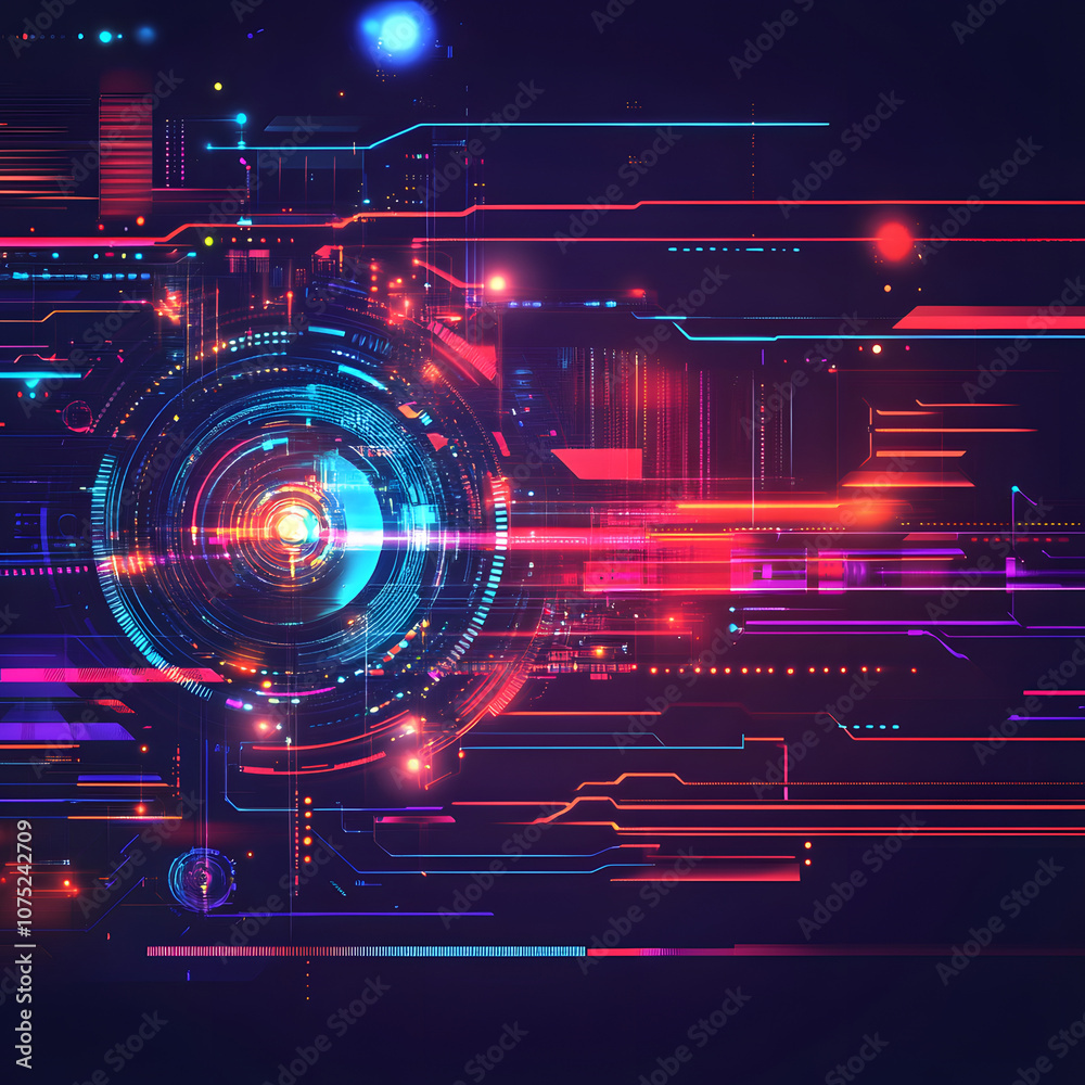 Aufkleber A digital abstract background with glowing blue and purple connections forms the shape of an AI brain on a dark gradient, ideal for tech presentations and social network banners.