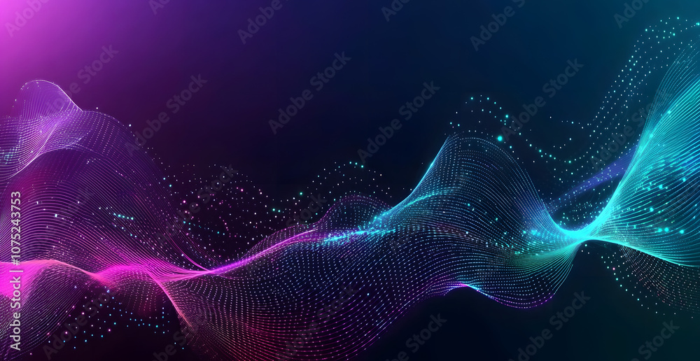 Poster A digital abstract background with glowing blue and purple connections forms the shape of an AI brain on a dark gradient, ideal for tech presentations and social network banners.
