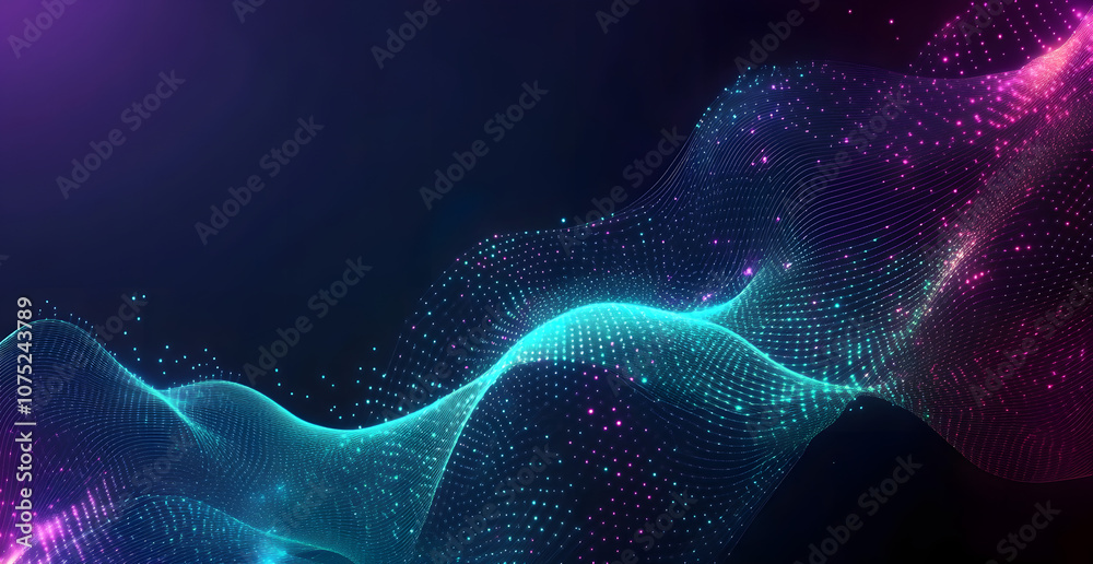 Poster A digital abstract background with glowing blue and purple connections forms the shape of an AI brain on a dark gradient, ideal for tech presentations and social network banners.