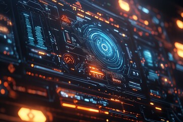 Obraz premium Future interface showcasing a secure network. Generative Ai