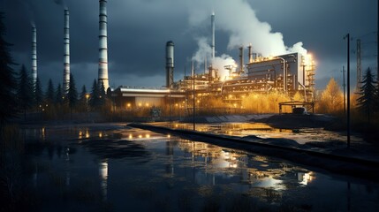 Fototapeta premium A photo of a biomass power station.