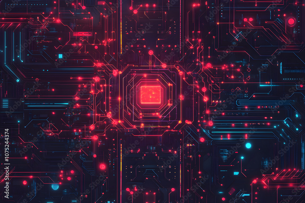 Poster A digital abstract background with glowing blue and purple connections forms the shape of an AI brain on a dark gradient, ideal for tech presentations and social network banners.