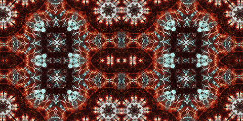 Seamless kaleidoscope pattern. The texture of the woven pattern. Endless pattern