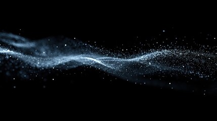Fototapeta premium Dynamic particles in motion, vibrant flow of energy, abstract representation of speed and direction, visually striking composition