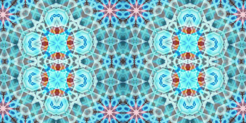 Seamless kaleidoscope pattern. The texture of the woven pattern. Endless pattern