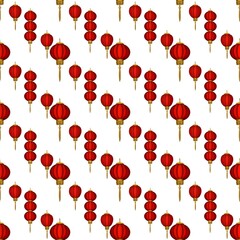 Big Diagonal Red Lantern Seamless Pattern Design