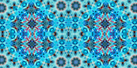 Seamless kaleidoscope pattern. The texture of the woven pattern. Endless pattern