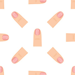 Seamless pattern featuring manicured fingers pointing in various directions, ideal for beauty, cosmetics, or spa related designs